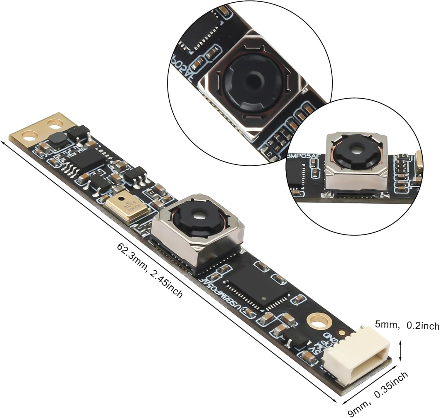 SVPRO 8MP USB Camera with Microphone - UVC Micro Webcam Board for PC/Laptop, Autofocus Camera Module for Laser Engraver/Lightburn, USB Plug & Play for Windows/MacOS/Linux/Android