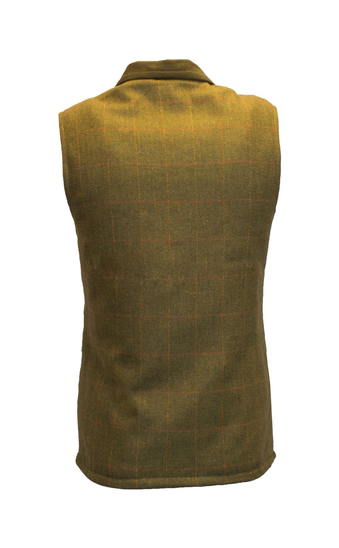 Walker & Hawkes - Herren Country-Weste - Klassisch Schottisch aus Harris-Tweed - Fischgrätmuster - Overcheck-Tartanmuster - Clinton-Braun - 48-62