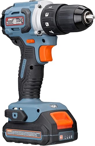 Miniatura 6 de SENIX X2 - Kit de herramientas eléctricas inalámbricas de 20 voltios máximos de 2 piezas con taladro de 12 pulgada alimentado por batería y