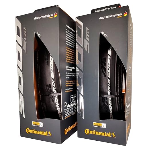 Continental Grand Prix 5000 S TR - Tubeless Road Bike Tire | Fast, Light, Durable - BlackChili, Vectran Breaker, LazerGrip, Active Comfort Technology, 2 Pack