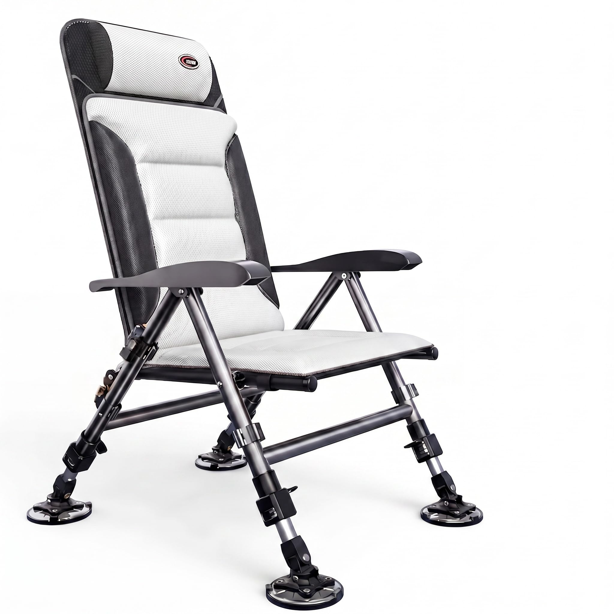 Portable Fishing Chair, All-Terrain Adjustable Folding Stool with Multi-Angle Reclining, Retractable Legs(Naked Chair)