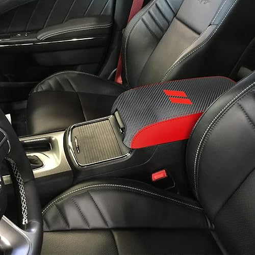 Miniatura 5 de XYHGM Funda para reposabrazos de consola central de automóvil para Dodge Charger 2022 2023 2011-2021para Chrysler 300 2011-2022 2023, de piel,