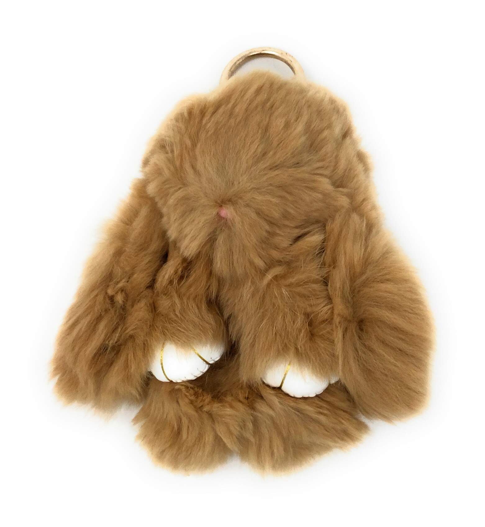 Amazon | うさぎもふもふマスコットキーホルダー(ベージュ) | 民芸品