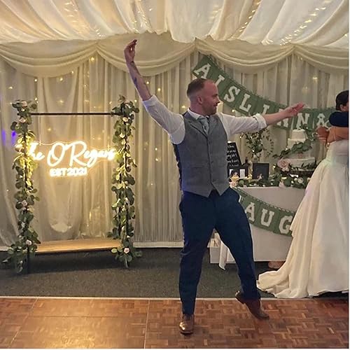 Vista 33 de Letreros de neón personalizados para nombres de boda, letreros de neón personalizables regulables para eventos, dormitorio, cumpleaños, fiesta, sala