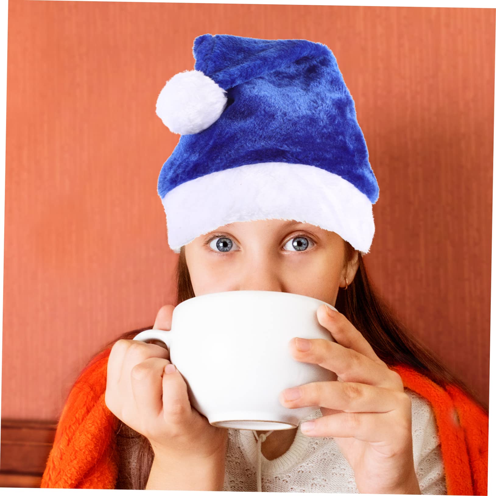 TOPBATHY 5 Piezas Gorro de Papá Noel de felpa sombrero de navidad sombreros negros para hombres gorros navideños christmas hat para hombres Gorro de Papá Noel de Navidad felpa corta