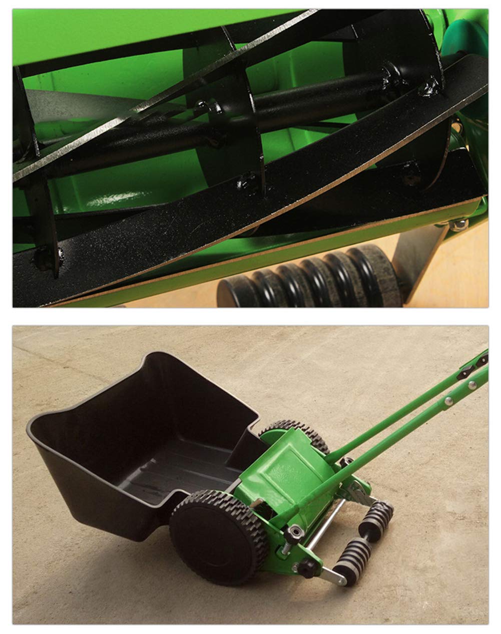 AIZYR Cortacésped Manual con Rodillo Trasero, Cortador De Hierba con Cortacésped Manual Ahorro Energético Y Protección del Medio Ambiente Adecuado para El Acabado De Césped De Jardinería