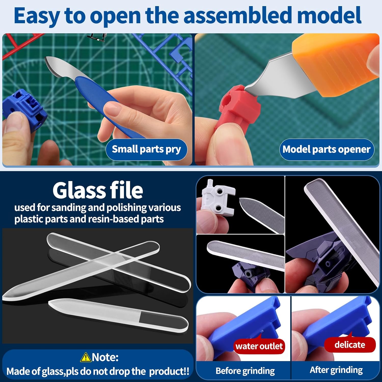 75Pcs Modeler Basic Tools Craft Set, Hobby Modeling Tools for Gundam Model Car Airplane Repairing & Fixing