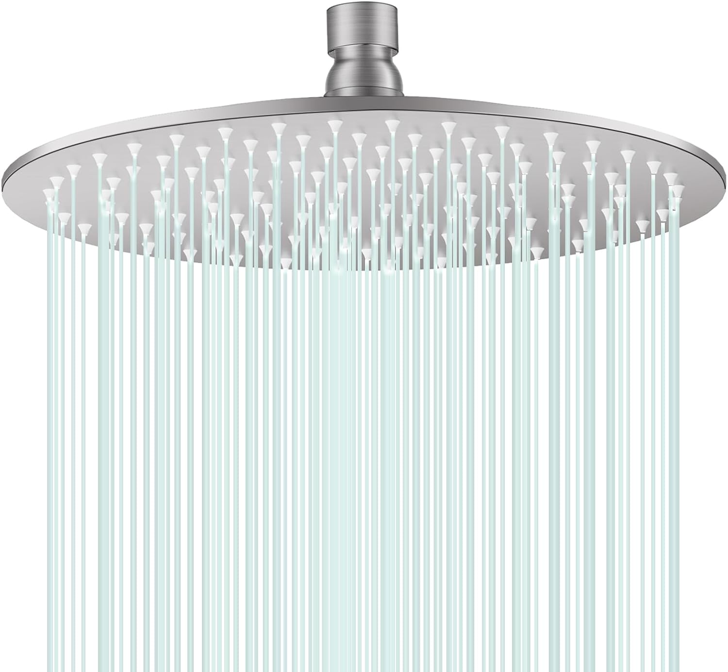 Rain Shower Head, Work with Any Decorative Style，All Metal Rainfall Shower Head (Brushed Nickel, 10 Inch)