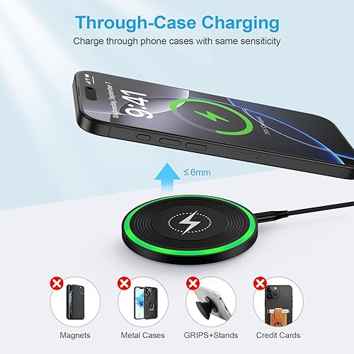 Miniatura 4 de Almohadilla de carga inalámbrica rápida para Samsung Galaxy S25 S24 FE Plus Ultra S23 S22 Z Fold SE, Moto Razr Plus 2024, Edge 2024, cargador