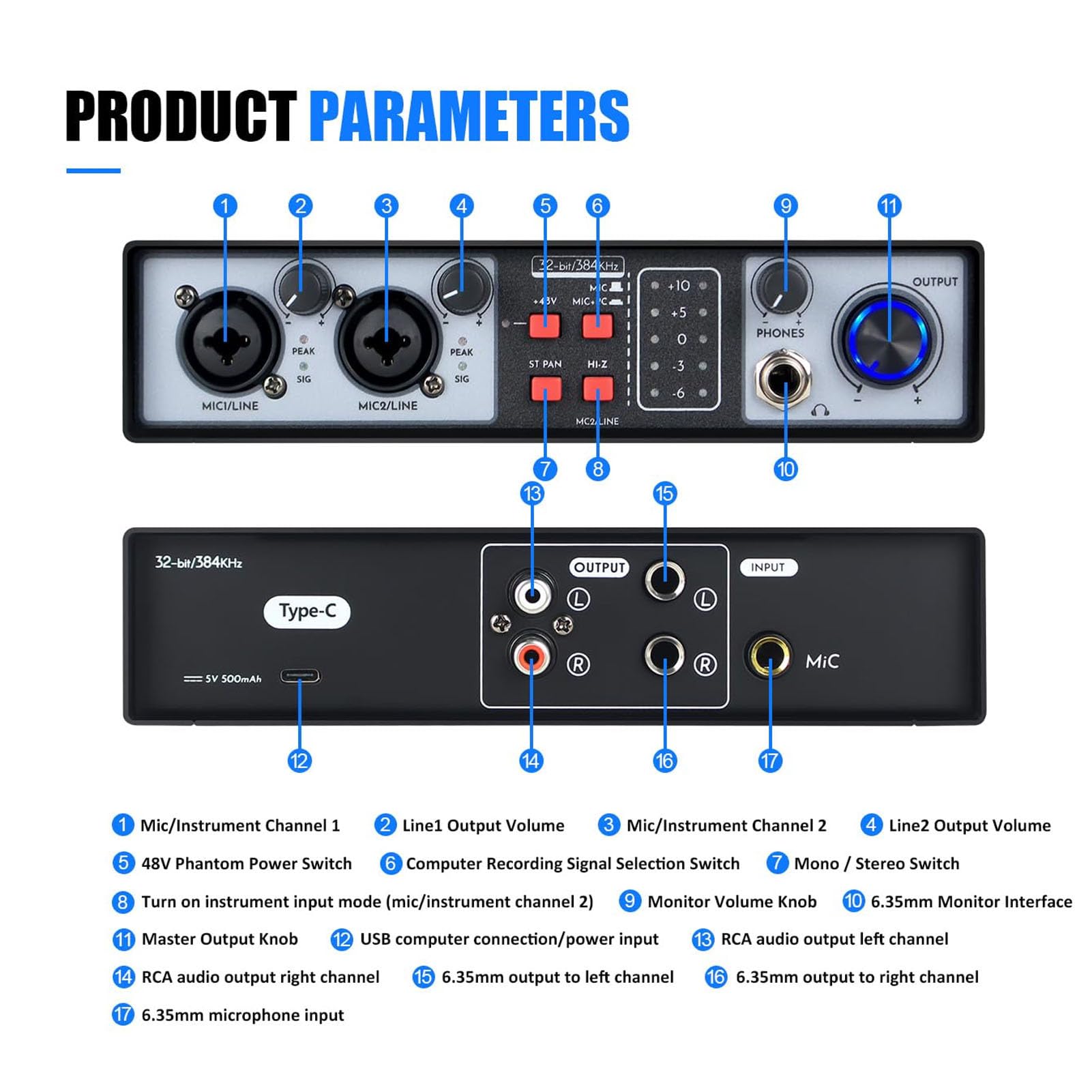 Tissting Console Di Missaggio Audio 2 In 2 Out Digitale - Per Esecuzioni Dal Vivo, Registrazione Strumenti, Conferenze Online E Produzione Video Con Interfaccia Audio Professionale