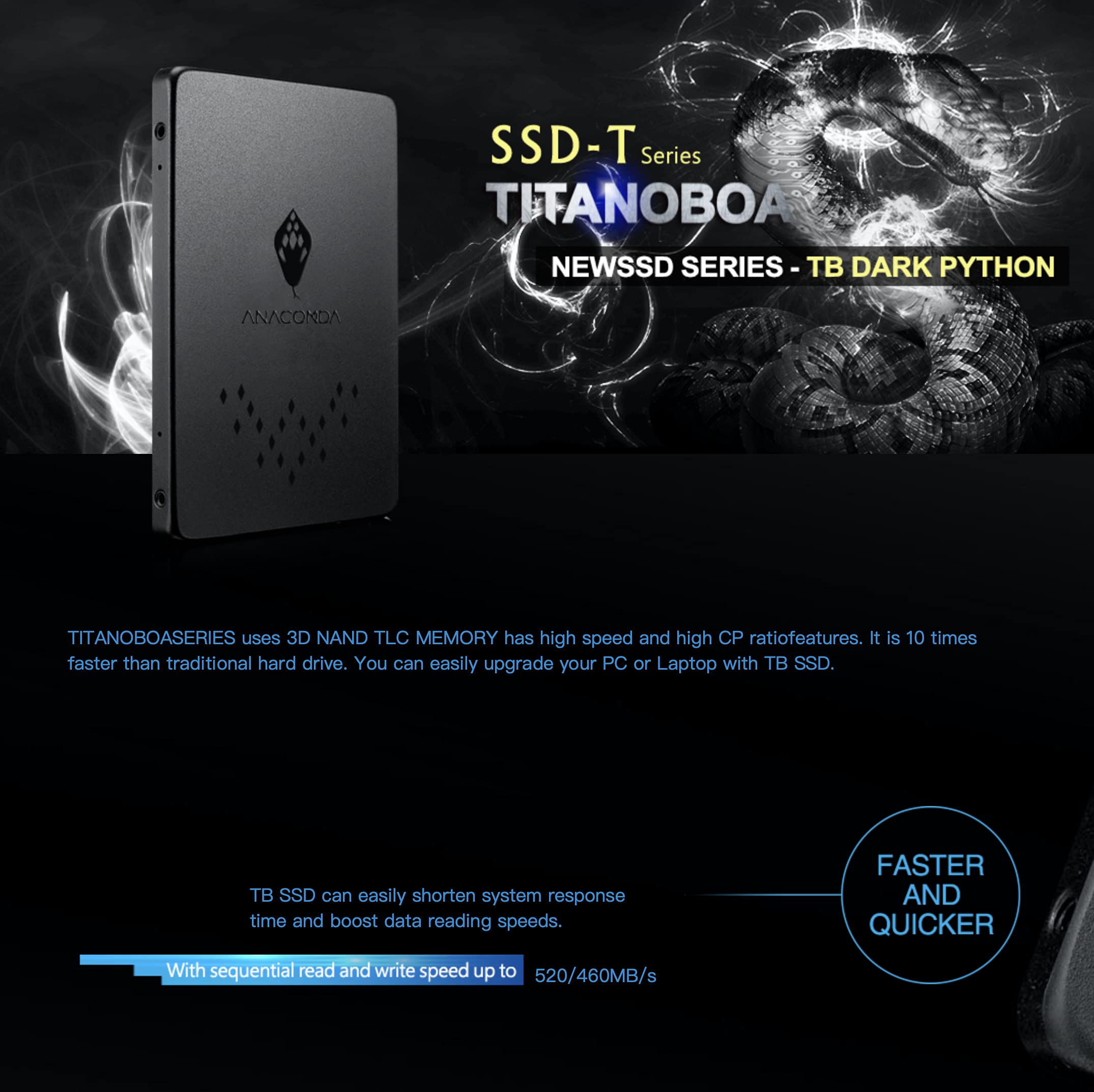 Amazon | ANACOMDA 内蔵SSD 480GB 2.5インチ 7mm 3D TLC NAND SATA3