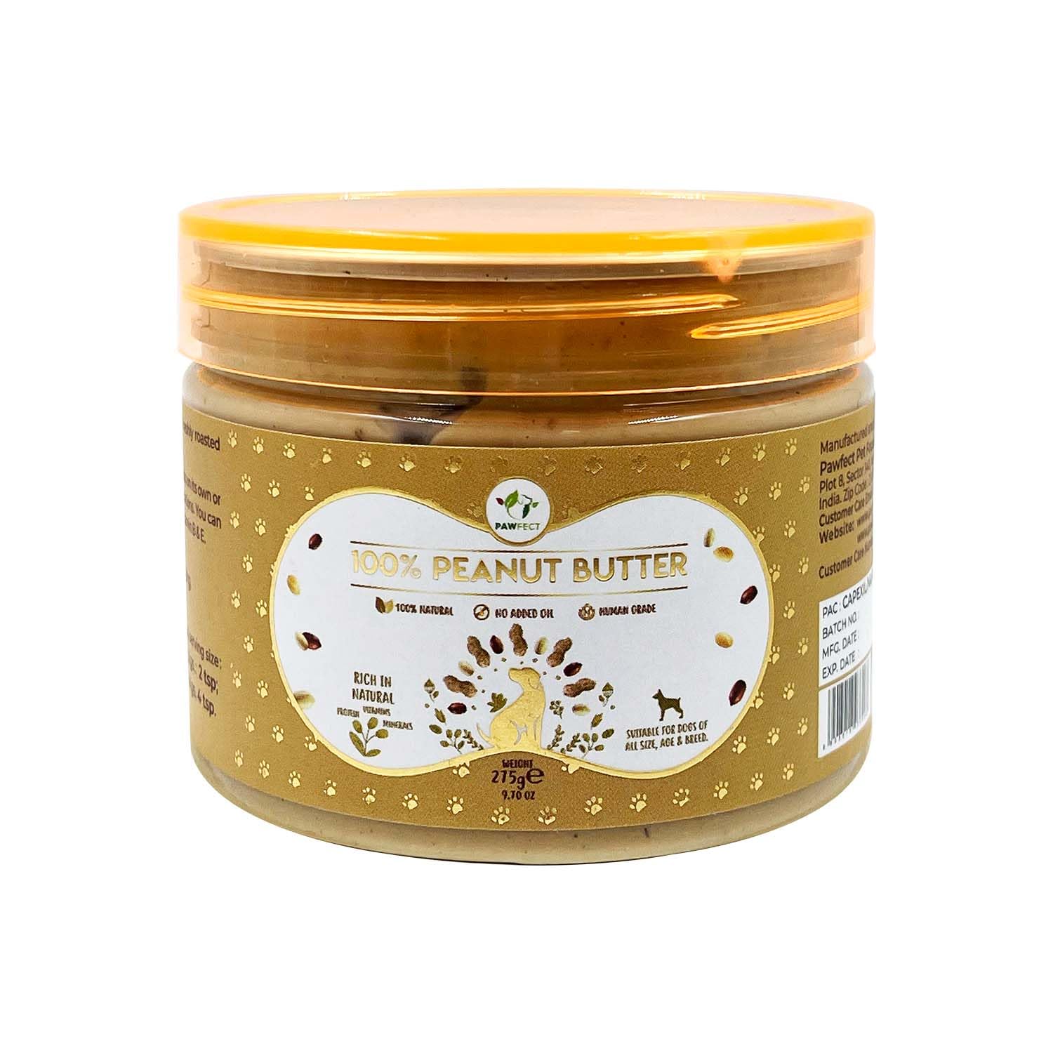 Pawfect- Peanut Butter for Dogs | 100% Natural Dog Treat Peanut Butter | Made with 100% Pure Peanuts for All Ages Dog - 275 gm (B0B5LCNMX3) Amazon Price History, Amazon Price Tracker