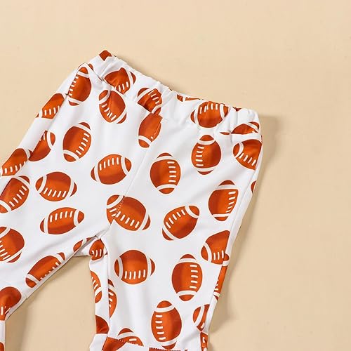 Miniatura 6 de Karuedoo Conjunto de 3 piezas de ropa de fútbol para bebé recién nacida, manga corta, pantalones acampanados, diadema