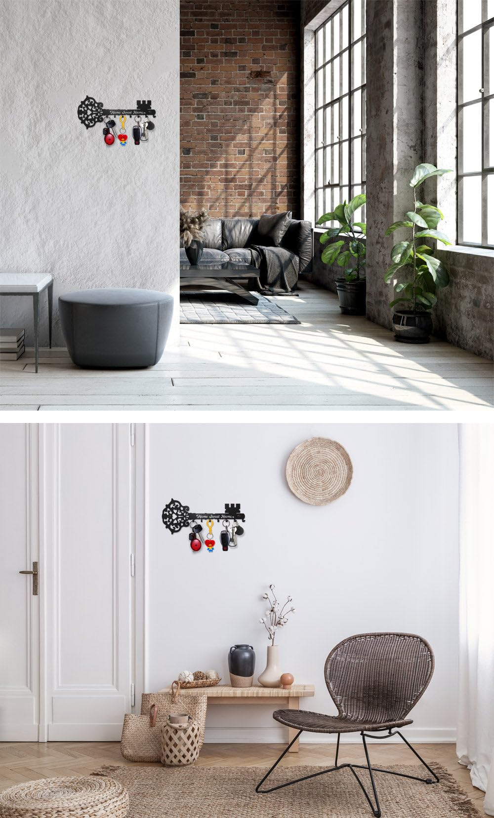 Appendichiavi Da Parete Moderno 'Home Sweet Home' Con 7 Ganci - Design Unico Per Ingresso E Cucina - Foto 4