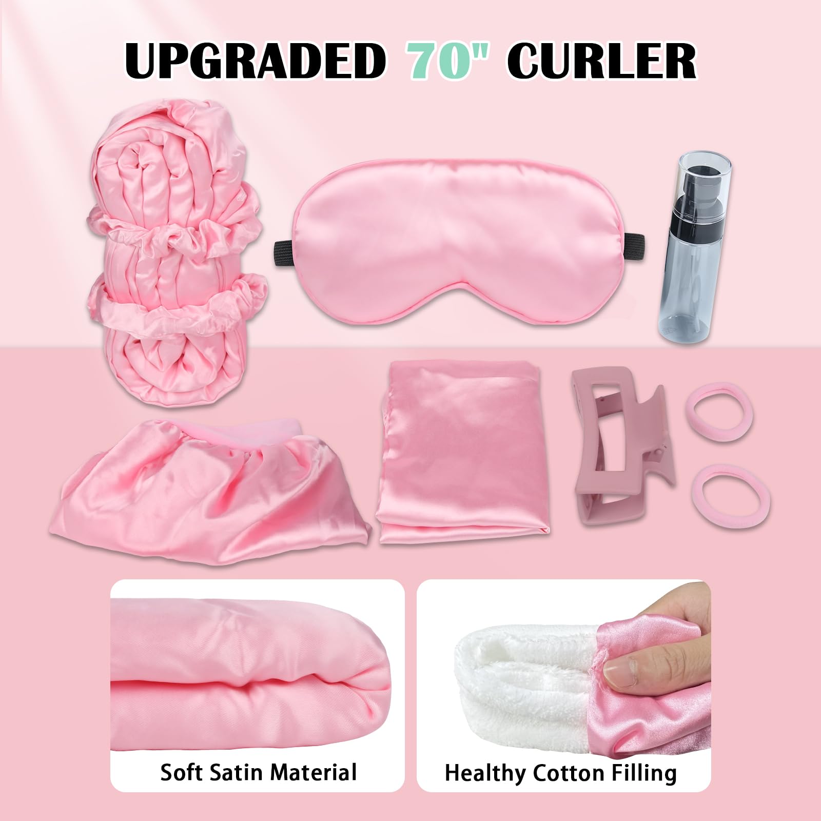 Baolivi 10 PCS Satin Heatless Curls Hair Curlers No Heat, 70" Heatless Hair Curler Overnight Curls - Image 3