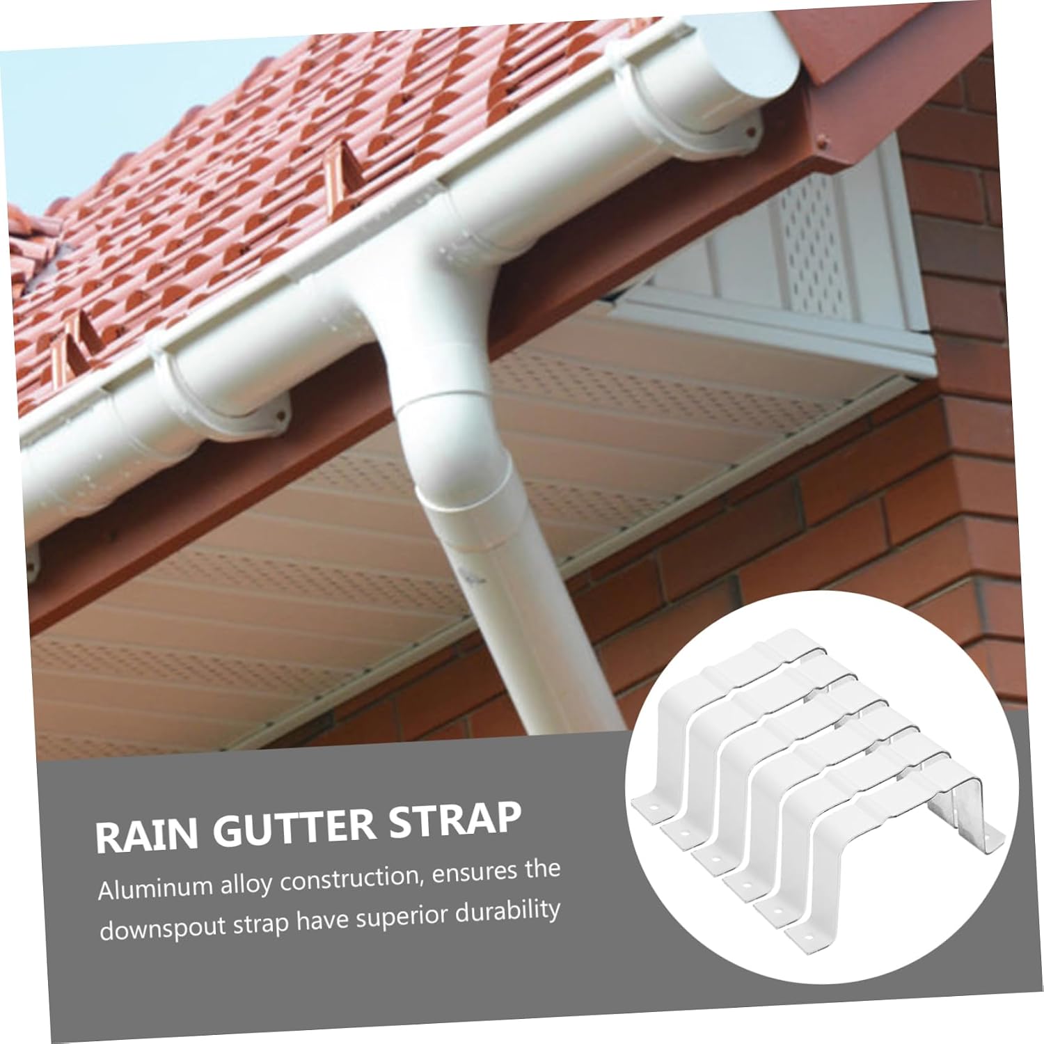 1set Aluminum Alloy Downspout Extension Bracket Strap Gutter Connector for Drainage Ditches and Downspouts Easy Installation Leakproof Fit Versatile Adapter for Surfaces