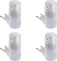 SYMEON Kit 4 Mini Lampadas Luminaria Abajur Luz de Led para Tomada Noturno