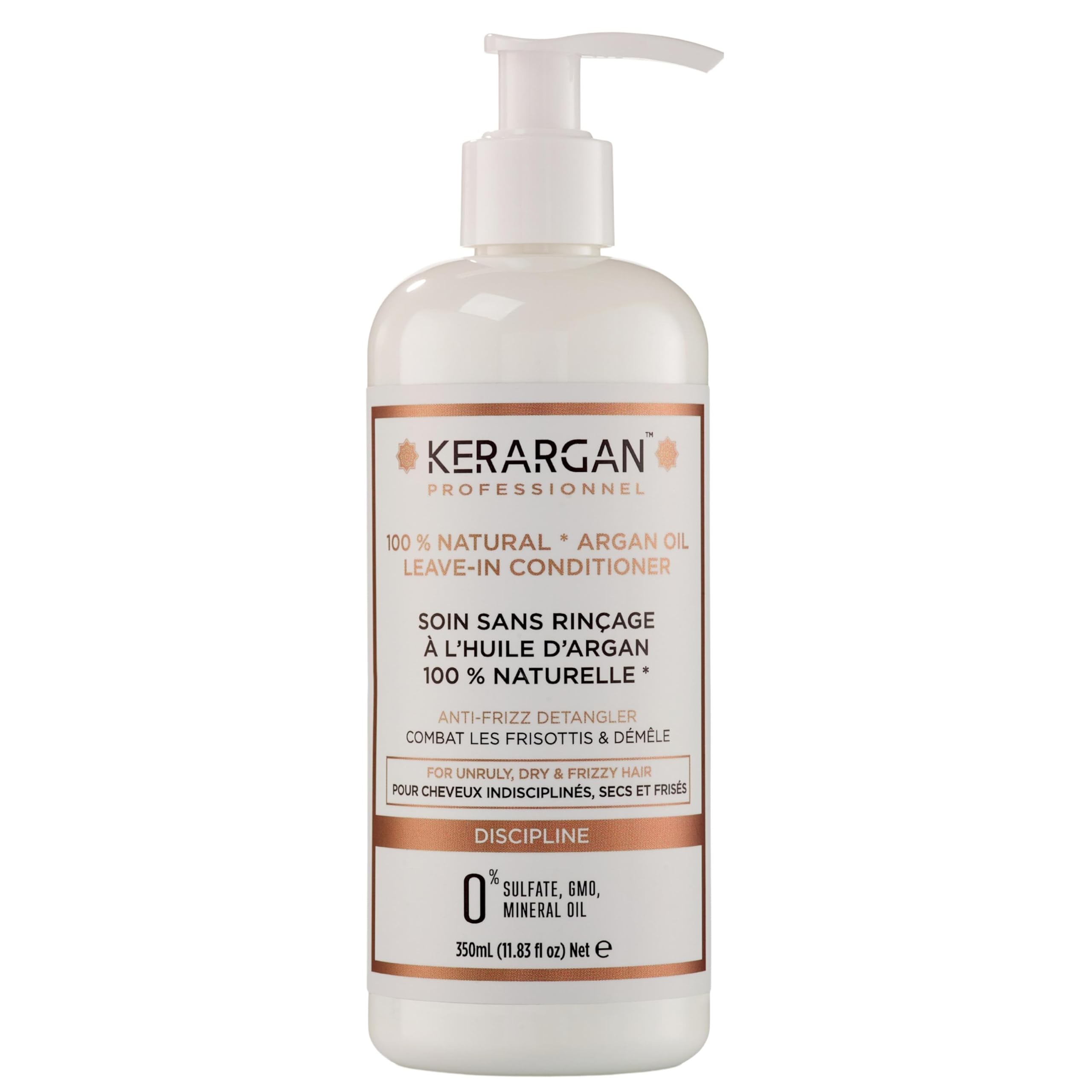 Kerargan - Leave-in care with Argan oil to nourish and restore shine to your curls - For curly hair - Sulfate, paraben and silicone free - 350 ml