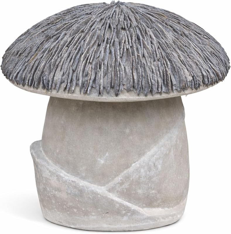 VTFAM178S Estatua pequeña de cemento para jardín con setas – Escultura decorativa para patio al aire libre de 13 pulgadas – Estatua rústica de setas de hormigón para decoración de patio, césped y interiores