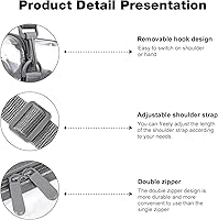 Vista 5 de BAGAIL Bolsas transparentes aprobadas para estadios con cierre de cremallera, bandolera bandolera con correa ajustable