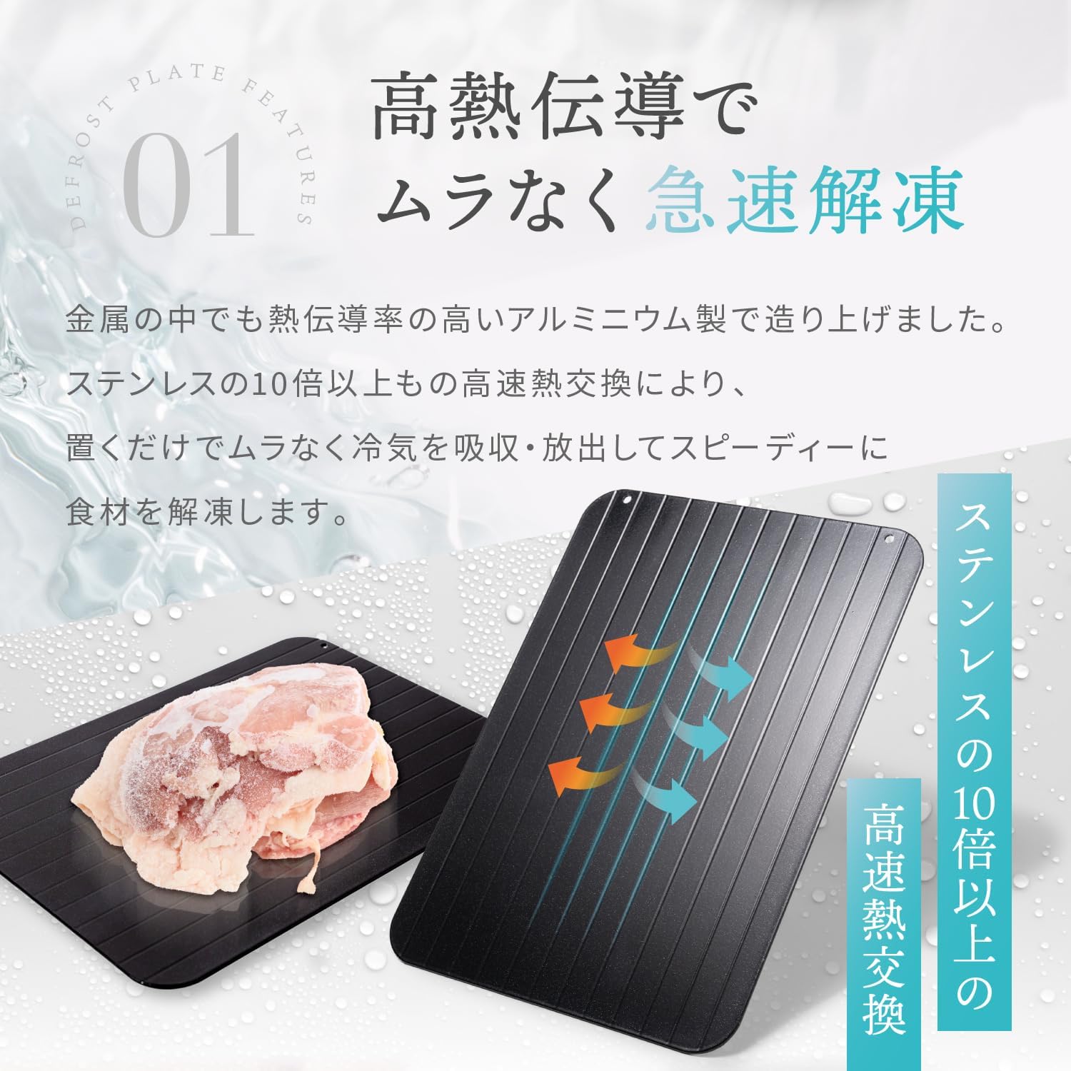 【anan掲載×専門家が推薦】 LeLante 解凍プレート 急速 解凍 急速解凍プレート 正規品 Mサイズ (M)