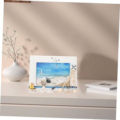 Miniatura 2 de VOSAREA 4 Pcs Photo Frame Ocean Themed Picture Frames Beach Themed Decoration Decoraciones Para Salas De Casa Beach Picture Frames Collage Picture