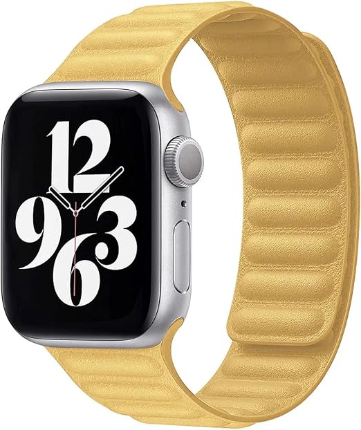 Fengyiyuda Compatibile per Apple Watch Cinturino 38mm 40mm 41mm,Regolabile  Cinturino a maglie in pelle di con Forte Chiusura Magnetica Compatibile per  iWatch Series 7/SE/6/5/4/3/2/1(38/40/41mm Giallo) : Amazon.it: Elettronica