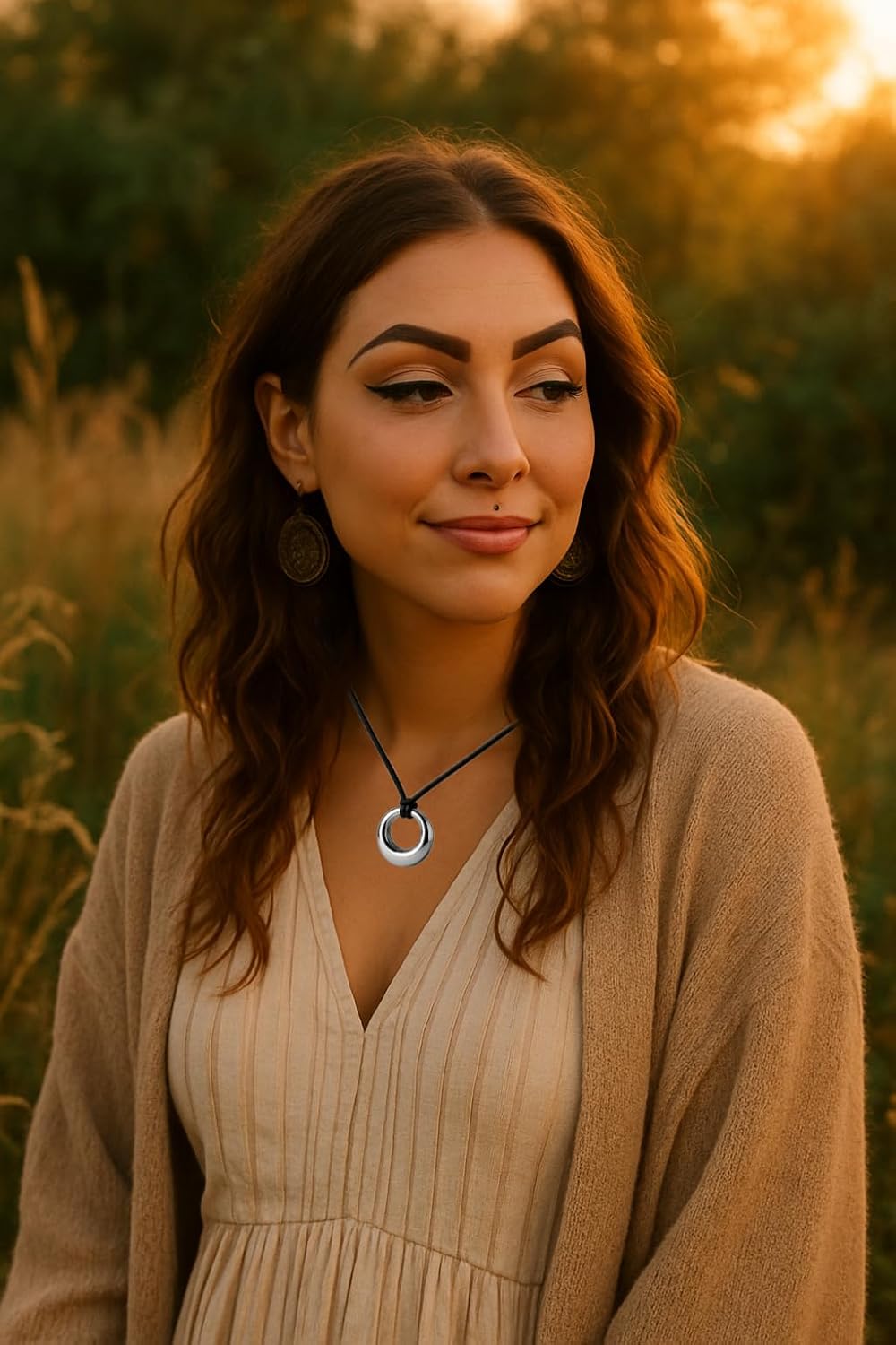 Chunky Necklaces Gold Plated Necklace Gold Necklace for Women Dainty Necklace 25.6inch Silver2 Round - Image 7