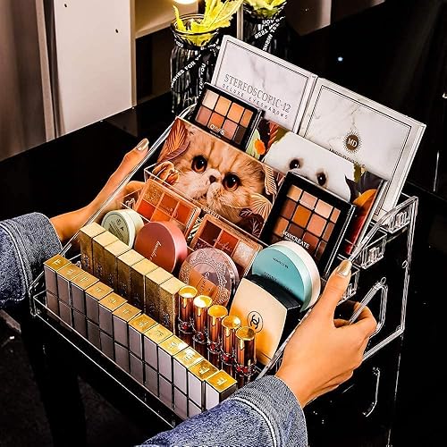 Miniatura 8 de Organizador de esmalte de uñas, 84 botellas de 7 capas, organizador de lentes de sol, estante de exhibición de acrílico, soporte para gafas, soporte