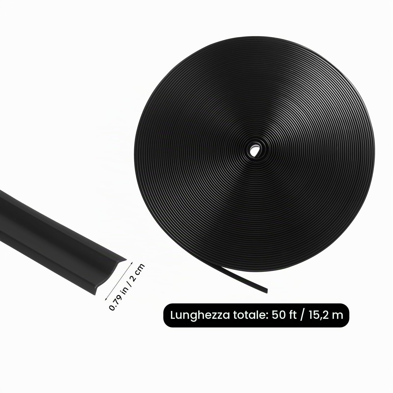 Guarnizione Copriviti in PVC Nero per Camper Striscia Modanatura Esterna Resistente alle Intemperie Facile da Tagliare Rotolo da 50 Piedi per Rivestimento Trailer E Finiture Camper