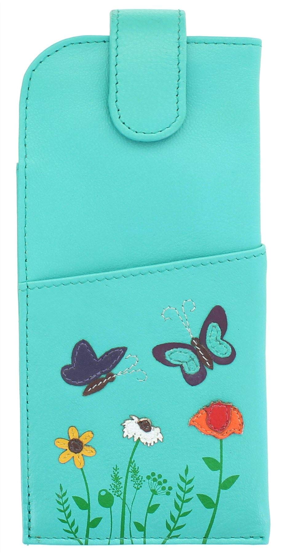 Mala Leather Turquoise Sophia Collection Soft Leather Glasses Case 5159_42