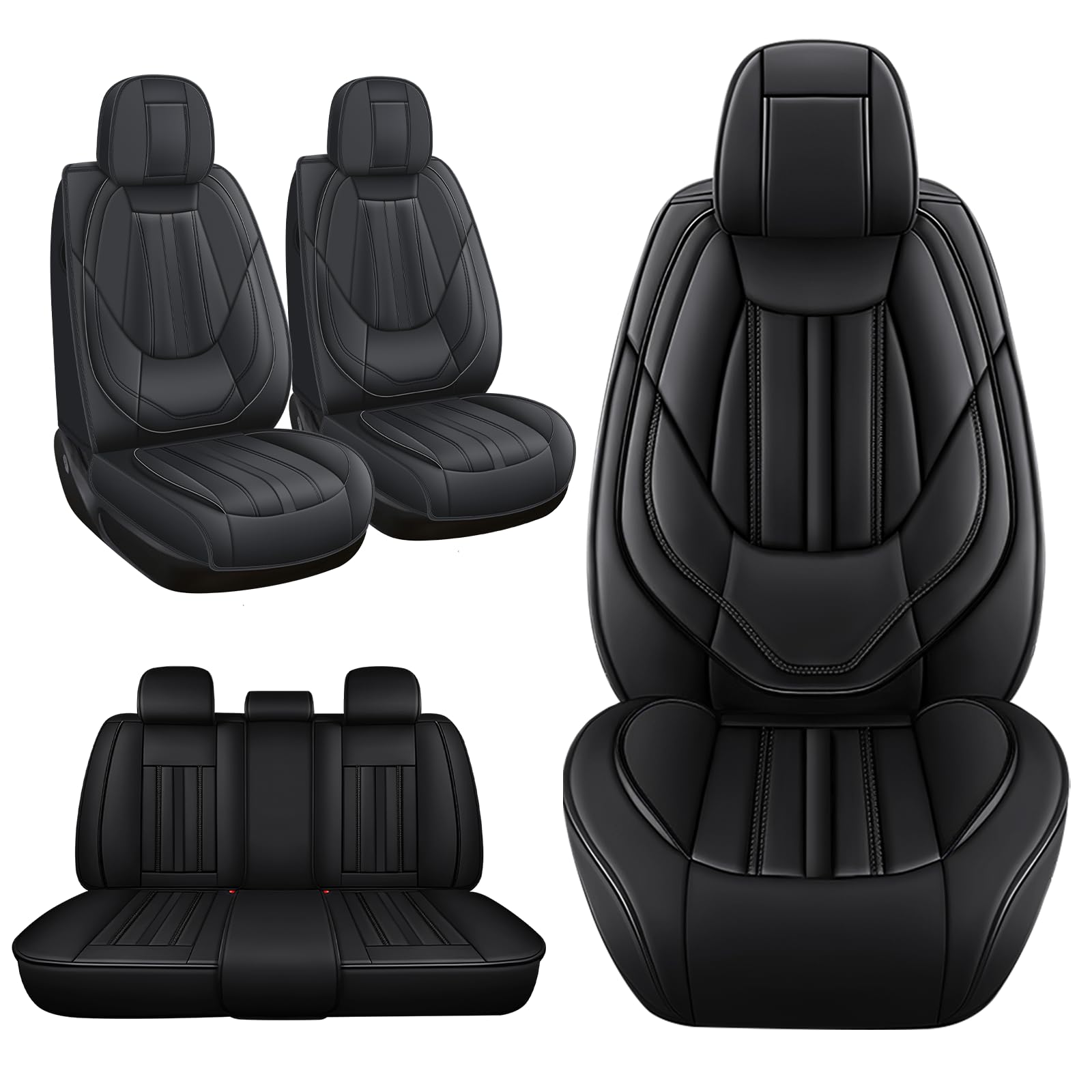 Full Set for Chevy Blazer Car Seat Covers 2000-2025 Waterproof Nappa Leather Car Seat Protector Anti-Slip and Comfortable
