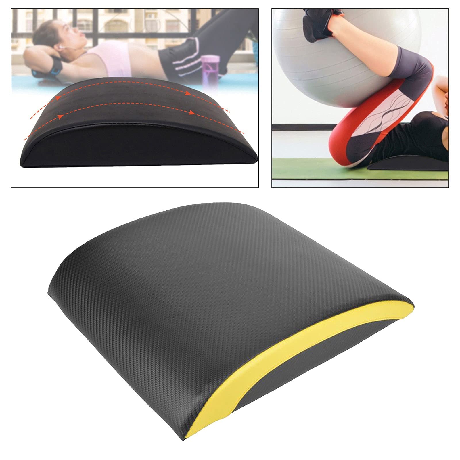 DieffematicYJD Mata do jogi Ćwiczenie czarne 1 ab mat, siłownia i trening, joga trener asystenta mata, treningi Motion Ab Pad