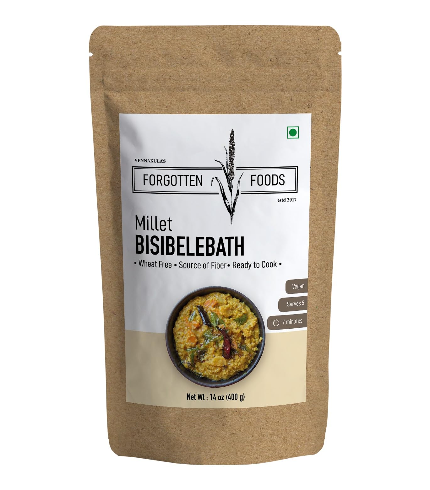 FORGOTTEN FOODS "Millet Bisibelebath" 400G Serves 5 - Instant Ready to Cook Breakfast Premix from Kodo Millets Siridhanya Only, No Rice, No Wheat - Gluten Free, Diabetic Friendly (B0CVDWY3RX) Amazon Price History, Amazon Price Tracker