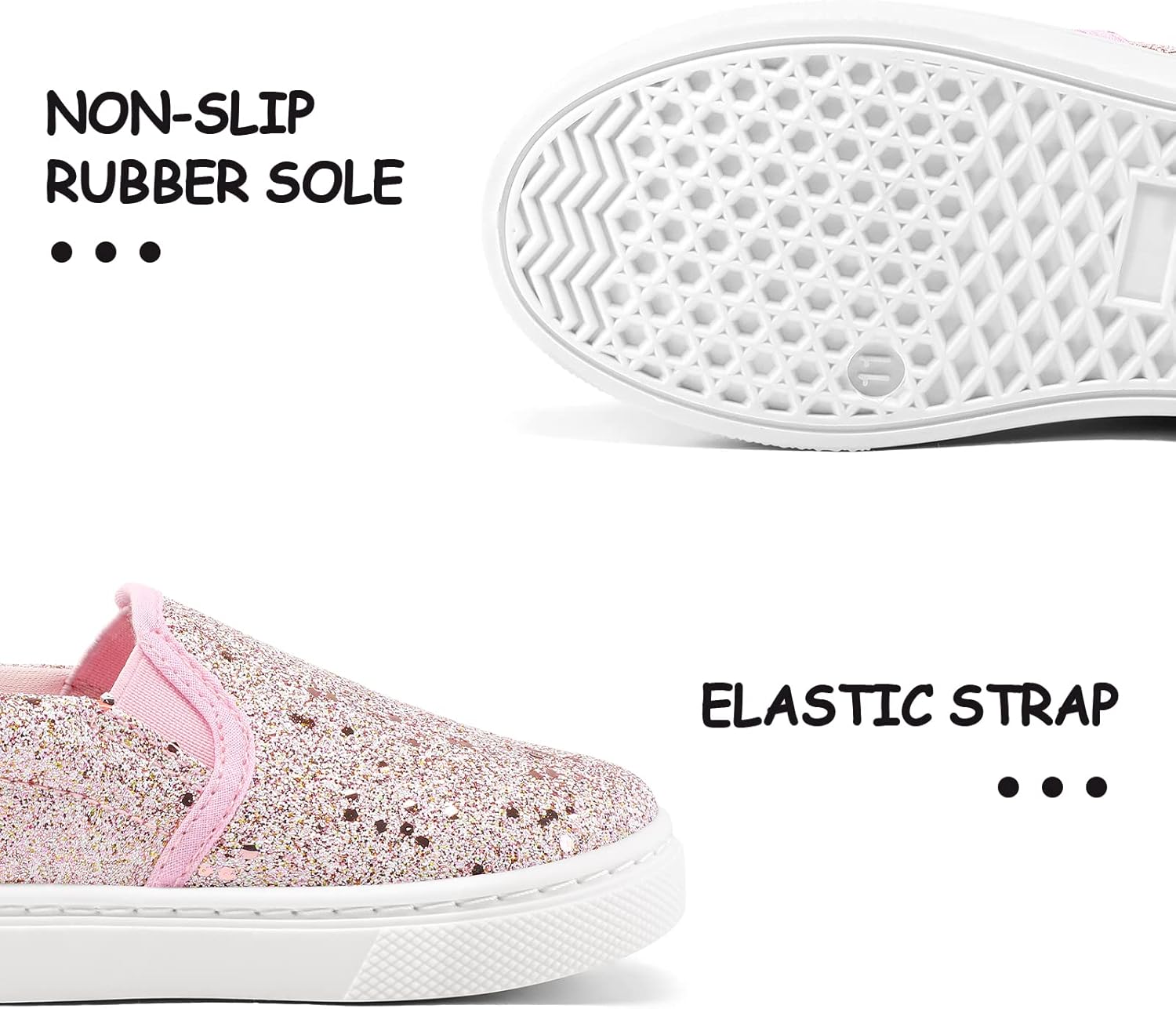 K KomForme Toddler Sneakers for Girls Boys Slip On Canvas Walking Shoes - Image 5