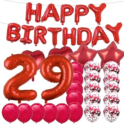 Amazon Co Jp 29歳の誕生日デコレーションパーティー用品 赤い数字29バルーン 29歳のホイルマイラーバルーン ラテックスバルーン デコレーションに最適 29歳の誕生日プレゼントに最適 女の子 女性 男性 写真撮影小道具 おもちゃ