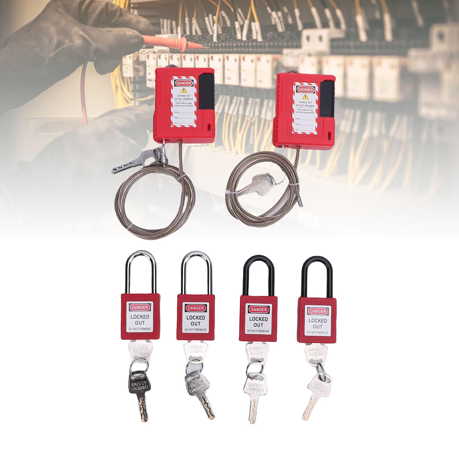 Kit de etiqueta de bloqueo eléctrico Conjunto de candado de bloqueo Hasp Circuito universal Bloqueo Loto Safety Land Industry