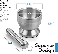 Vista 7 de Trituradora de píldoras - Juego de molinillo de mortero y mortero de acero inoxidable de grado alimenticio 304 - Divisor antideslizante