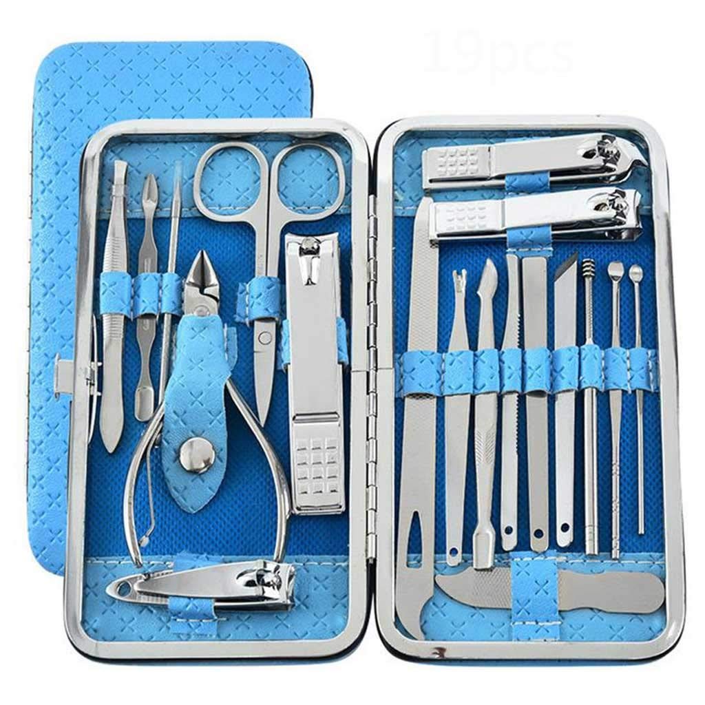 Set di forbici per tagliaunghie per manicure Cucchiaio per orecchio in acciaio inossidabile per uso domestico Tagliaunghie Strumento per manicure Forbici per unghie per pedicure Tagliaunghie (Colore