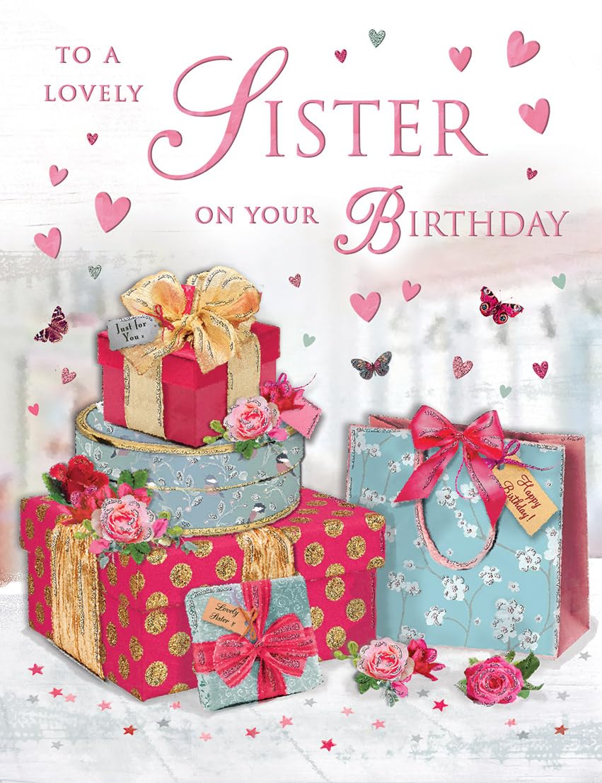 Traditional Birthday Card Sister Gifts - 8 x 6 inches - Regal Publishing