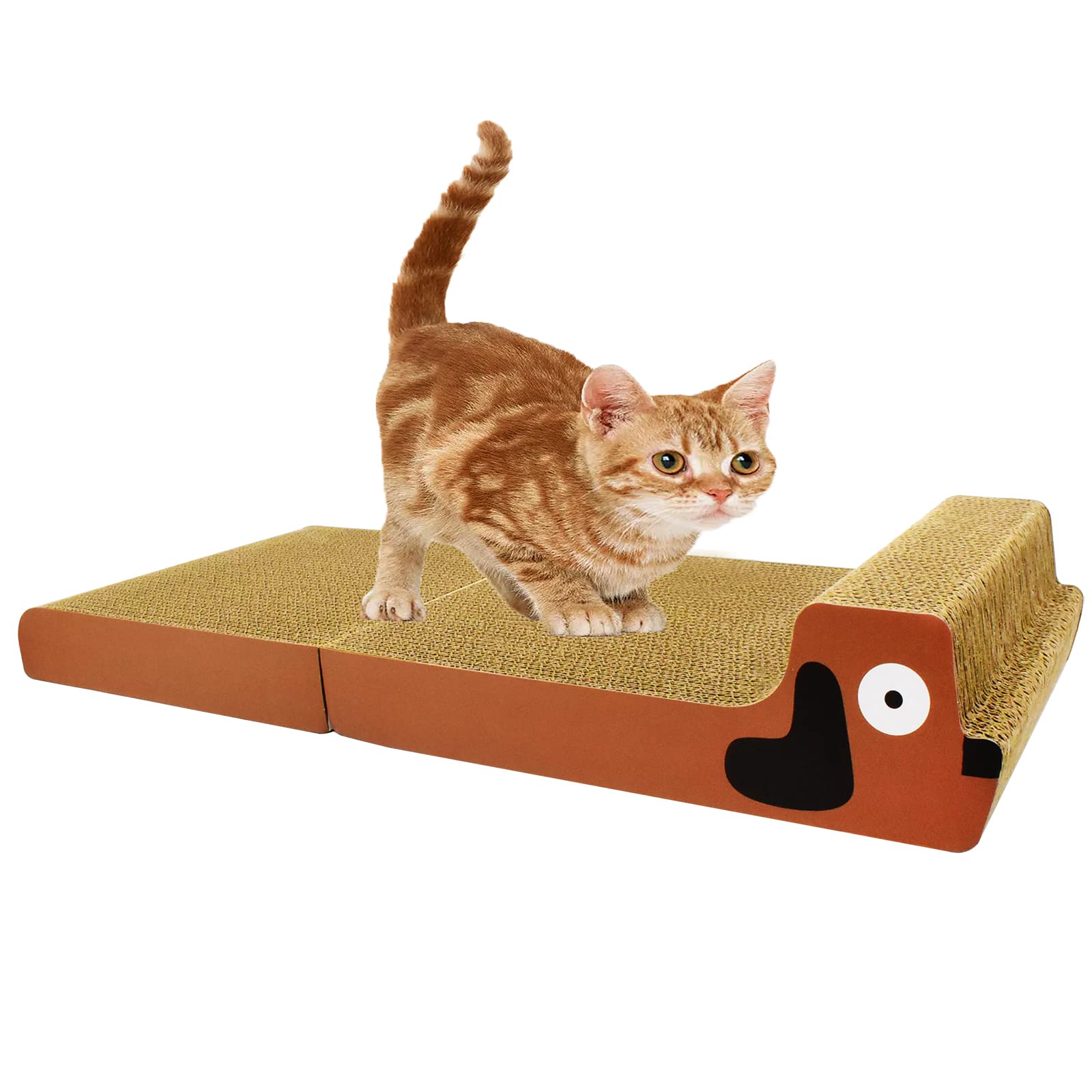 GKYZBB Foldable Cat Scratcher Pad 23.6”x10”x2”Long Lasting Recyclable Corrugated Cardboard Scratch Board for Indoor Cats