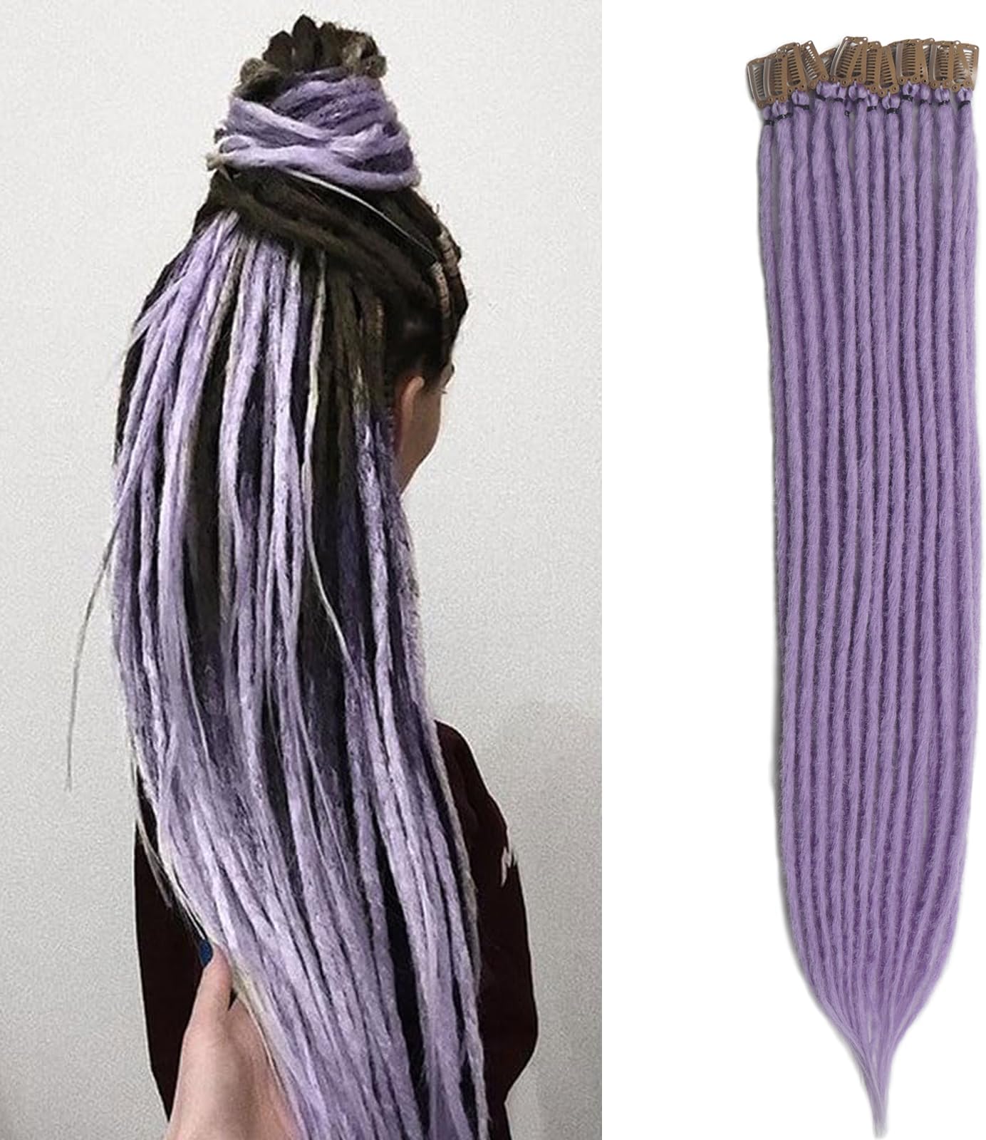 Light Purple Single Clip in Dreads