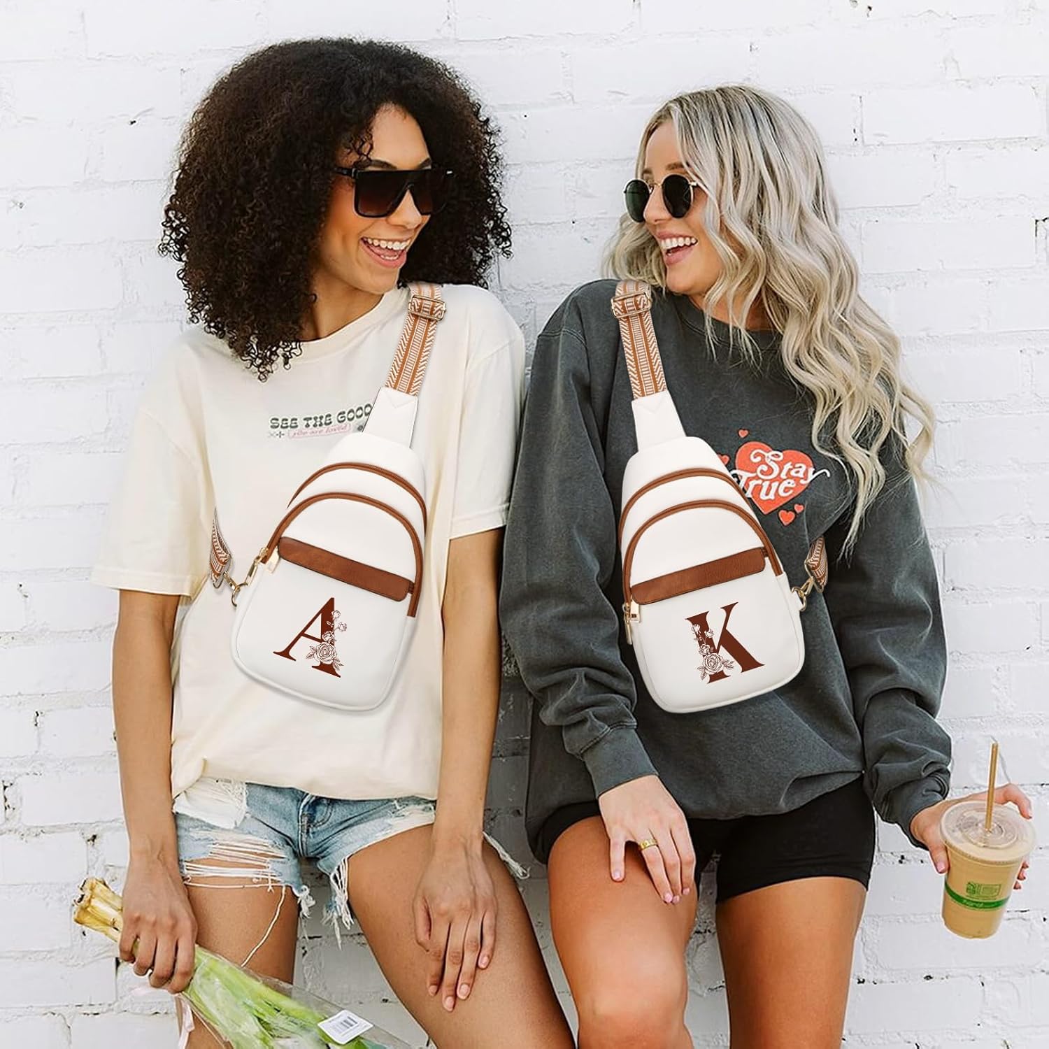 Birthday Gifts for Women Mom Wife Crossbody Bags Sling Bag Fanny Packs with Initial Chest Bag | Initial - Image 3