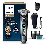 Philips Norelco Shaver i9000, Wet & Dry Electric Shaver, Taubenblau, SenseIQ Technology, Triple Lift & Cut System, 360 Rotating Dual SteelPrecision Precision Blades, Beard Styler, Model X9001/91