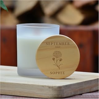 Personalised Engraving Birth Flower Candle Birthday Gift for January February March April May June July August September October December