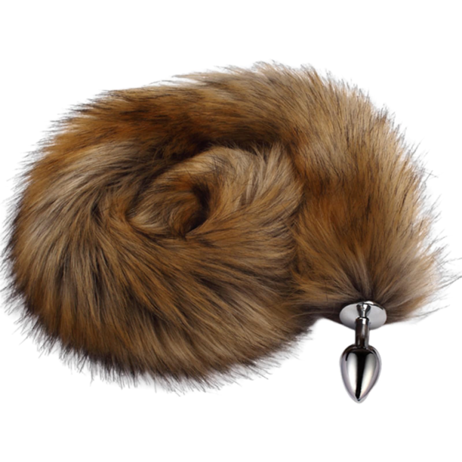 Fox Tail Anal Plug BDSM Analplug Stainless Steel Butt Plug with Long Furry Tail for Women Men Couples Suitable Sex Buttplug Toys for SM Adult Cosplay Butt Beginners Plug Small