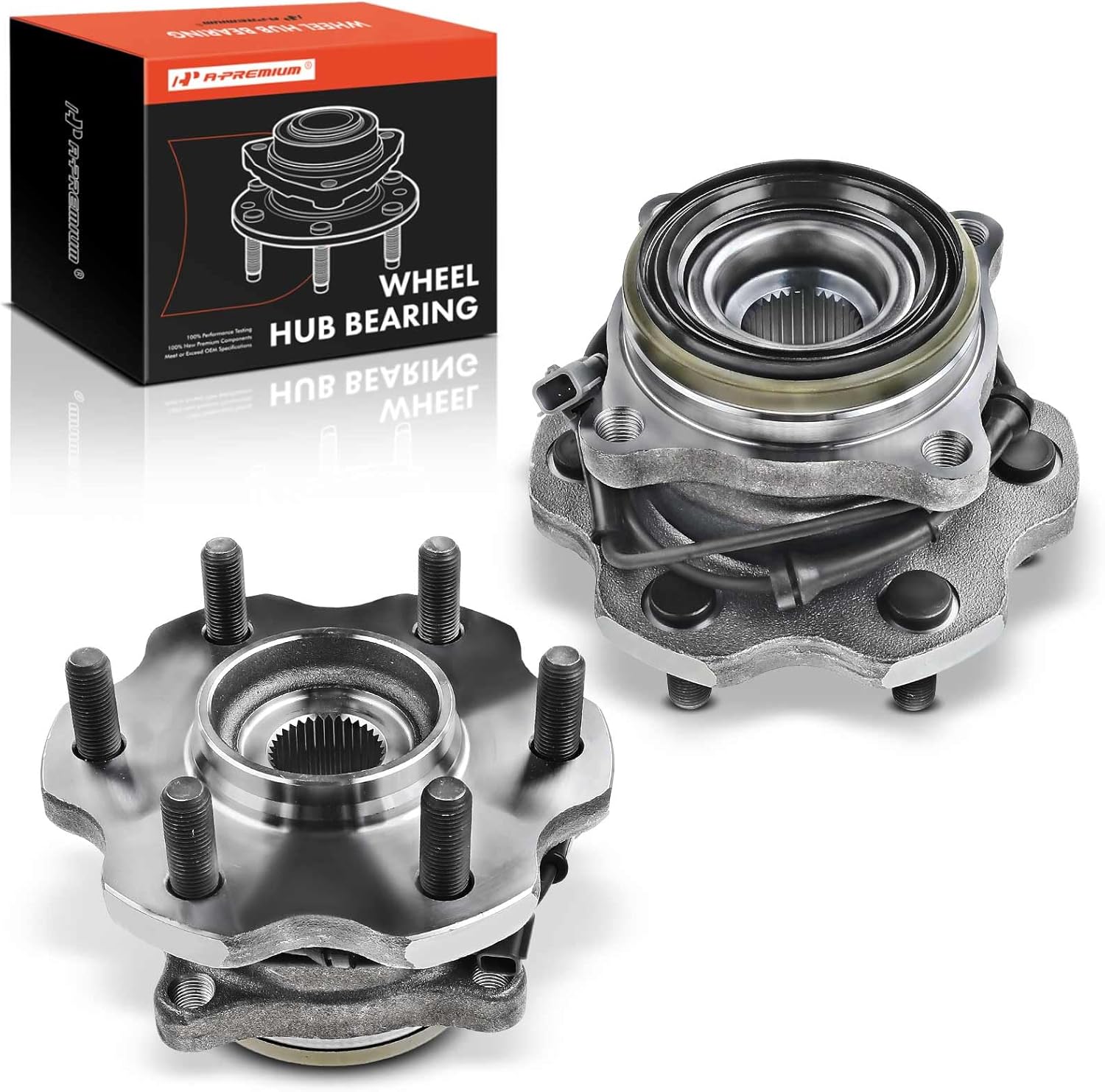 A-Premium 2 x Rear Wheel Bearing and Hub Assembly with ABS & 6-Lug Compatible with Nissan Armada 2017-2020 & Infiniti QX80 2014-2022, QX56 2011-2013