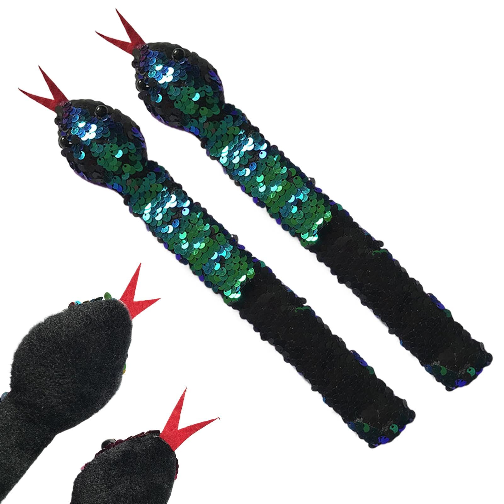 Snake Snap Bracelets,Snake Slap Wristband Sequin Bracelets | Halloween Slap Snap Band Snap Wristband for Kids Family Girls Friends