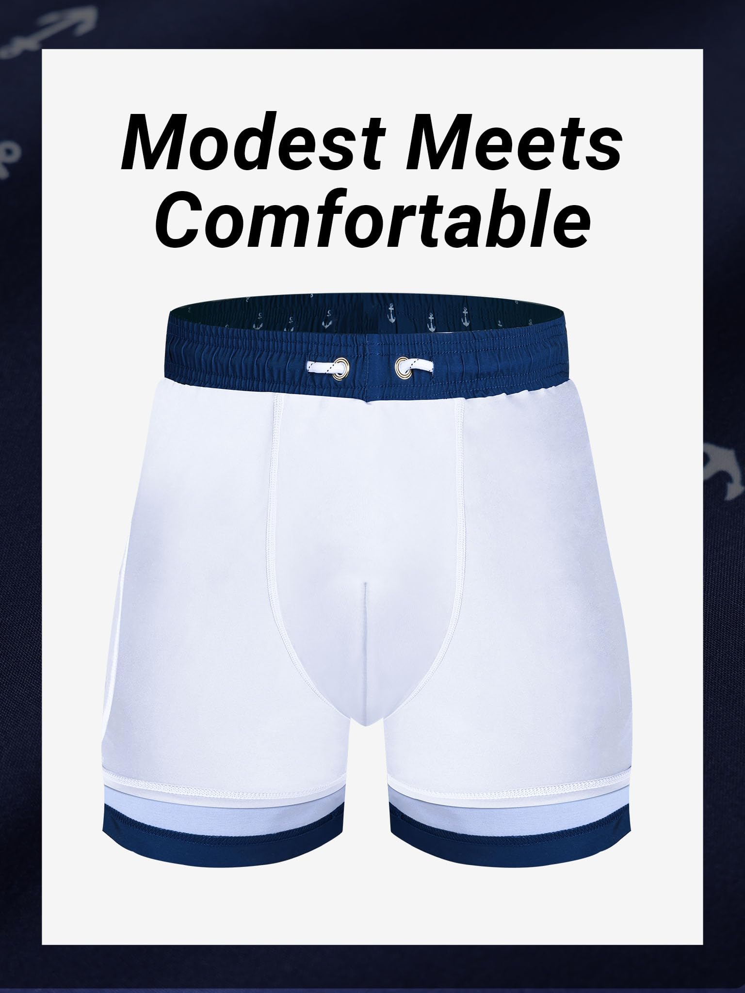 Arcweg Costume da Bagno per Uomo e Ragazzo, Pantaloncini da Bagno con Compressione Liner 2 in 1, ad Asciugatura Rapida, Pantaloncini da Surf Elastici con