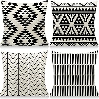Outdoor Kissen 45x45 4er Set Dekokissen, Kissenbezüge Sofakissen für Deko Wohnzimmer, Garten, Balkon